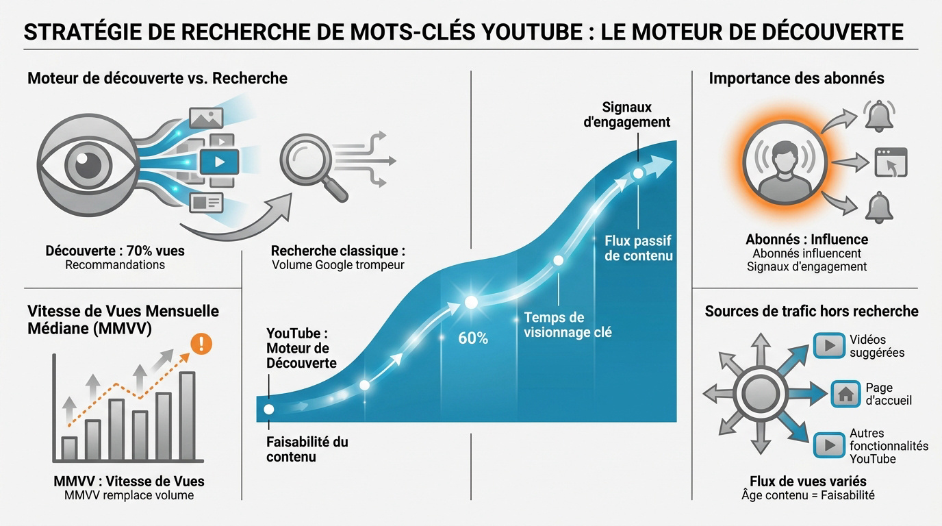 Stratégie de mots-clés sur YouTube et fonctionnement de l'algorithme de découverte